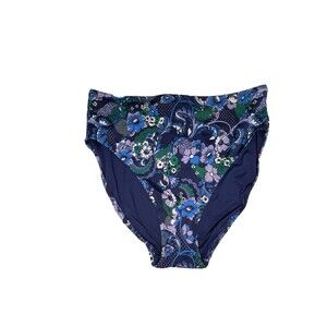 New Amazon Essentials Womens Small Blue Paisley Bikini Swimsuit Bottoms ONLY